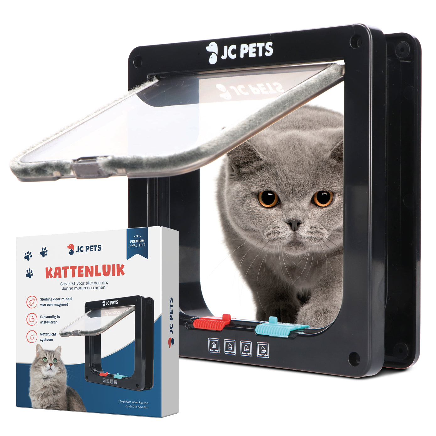 klant Vernietigen Gezond eten JC Pets Premium kattenluik - Zwart | tochtvrij en waterdicht – JC Pets NL