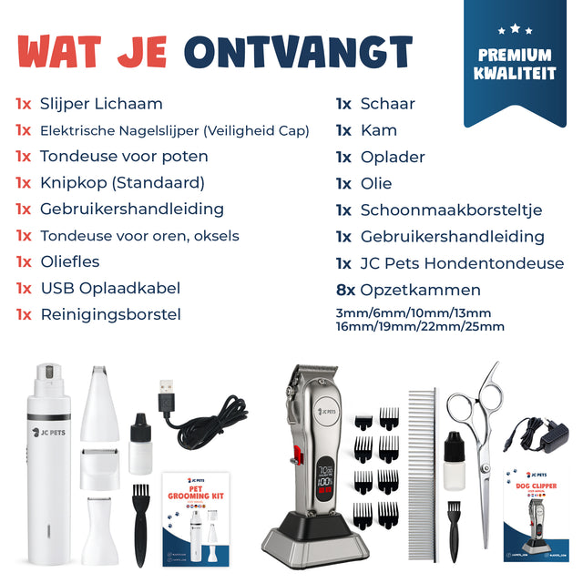 Hondentondeuse Set RVS